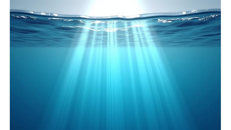 Grafik zur Lichtbrechung im Wasser mit unterschiedlichen Schnurmaterialien und deren Sichtbarkeit.