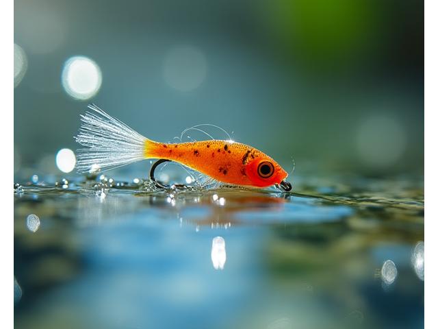 Nahaufnahme eines Micro-Jig Köders im sauberen Wasser.